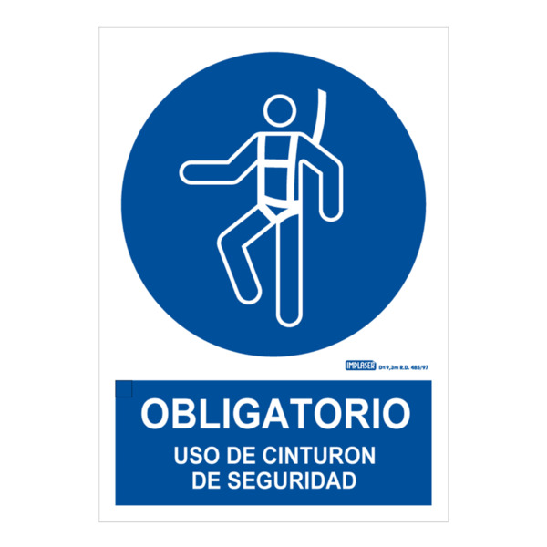 IMPLASER OB02-A4 Señal obligatorio uso de cinturon de seguridad 29,7x21cm