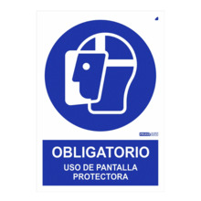 IMPLASER OB09-A4 Señal obligatorio uso de pantalla protectora 29,7x21cm
