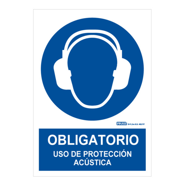 IMPLASER OB16-A4 Señal obligatorio uso de protección acústica 29,7x21cm