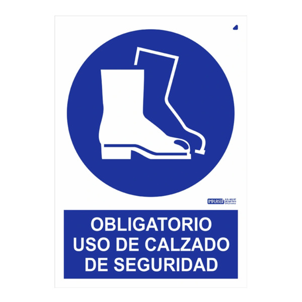 IMPLASER OB30-A4 Señal obligatorio uso de calzado de seguridad 29,7x21cm