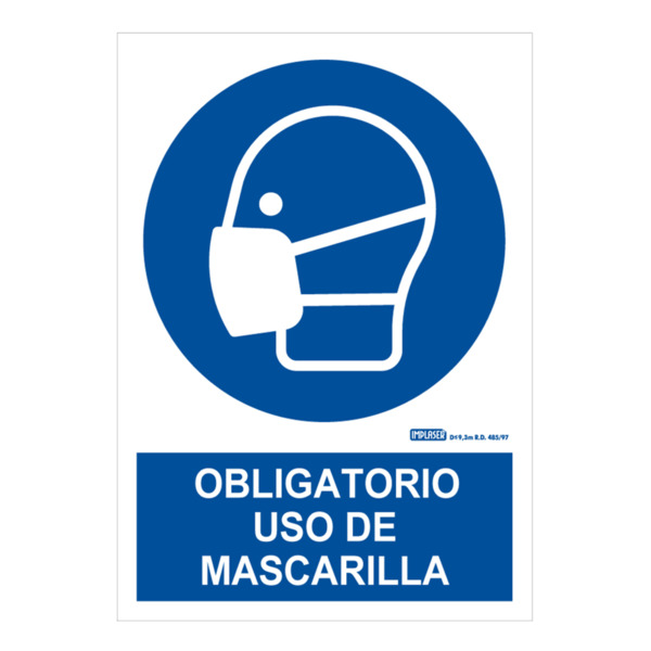 IMPLASER OB32-A4 Señal obligatorio uso de mascarilla 29,7x21cm (1)