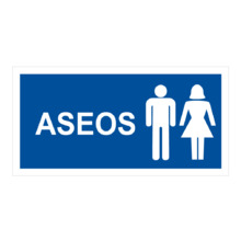 IMPLASER OB33 Señal aseo hombre-mujer 29,7x15cm