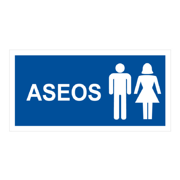 IMPLASER OB33 Señal aseo hombre-mujer 29,7x15cm