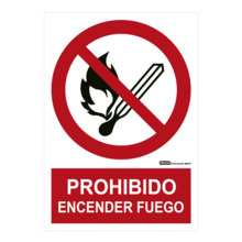 IMPLASER PR02-A4 Señal prohibido encender fuego 29,7x21cm