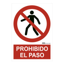 IMPLASER PR03-A4 Señal prohibido el paso 29,7x21cm