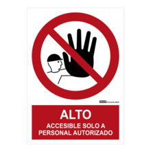 IMPLASER PR07-A4 Señal alto accesible solo a personal autorizado 29,7x21cm
