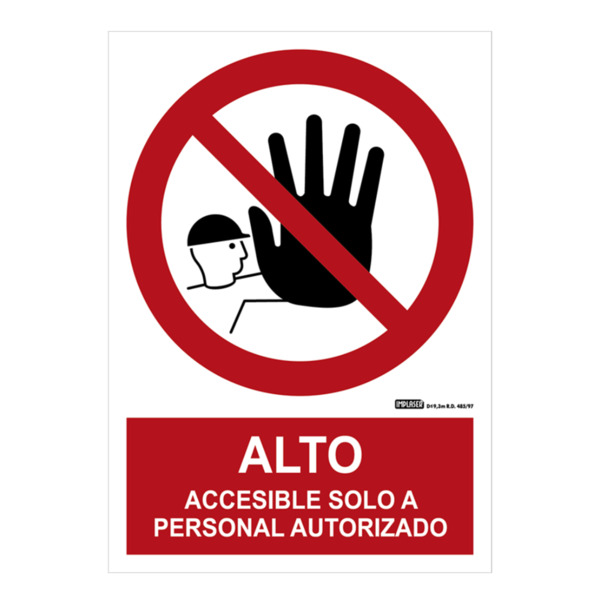 IMPLASER PR07-A4 Señal alto accesible solo a personal autorizado 29,7x21cm