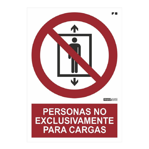 IMPLASER PR09-A4 Señal Personas NO exclusivamente para cargas 29,7x21cm