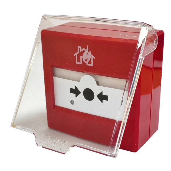INIM EC0021 Pulsador analógico rearmable con tapa, led indicador y aislador