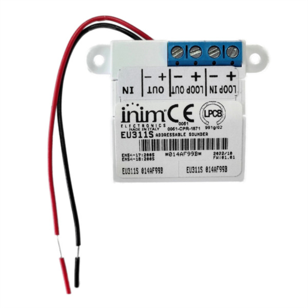 INIM EU311S Micromódulo de salida con aislador incorporado. Salida identificada como sirena