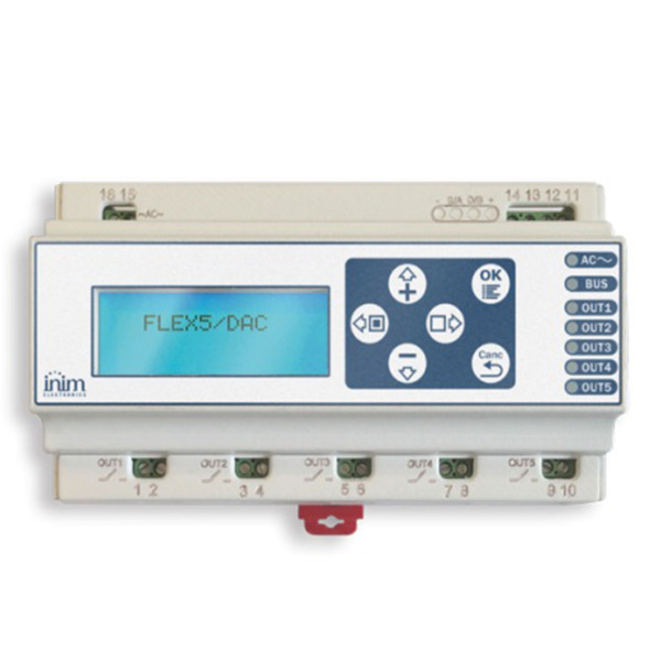INIM FLEX5-DAC Módulo expansor de salidas 230V. Permite controlar cargas domésticas. Regulación de intensidad (1)