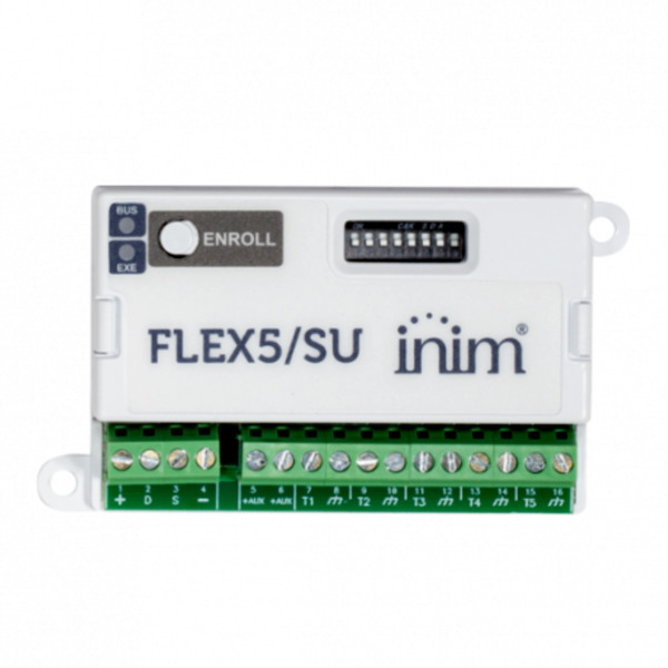 INIM FLEX5/SU Modulo expansor de 5 terminales de entrada/salida. Grado 3