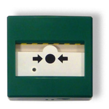 INIM IC0020G Pulsador de Alarma manual para paro de extinción automática. Color Verde