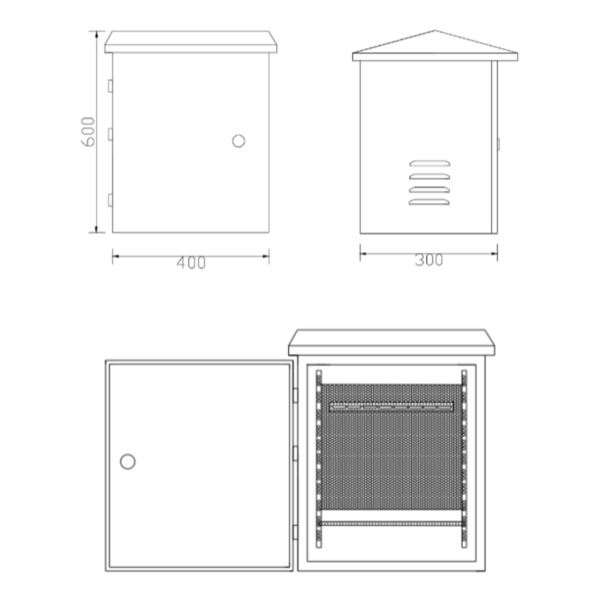 INTEGRATION CABINET. Caja de acero 600x400x300 para báculo de 6m o pared. Color blanco (5)
