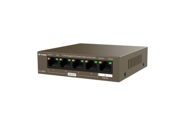 IPCOM G1105PD Switch esclavo alimentando desde otro dispositivo POE (no incluido) 5 puertos no gestionable Gigabit L2 4PoE 4PD I (3)