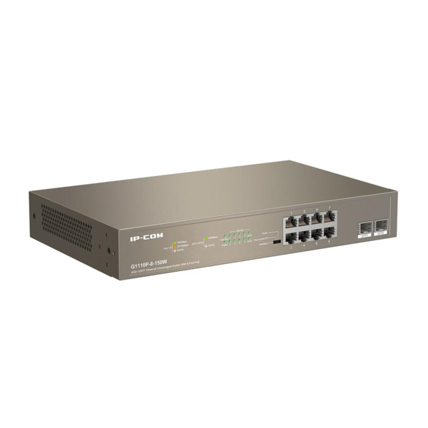 IPCOM G1110P-8-150W Switch 8 puertos PoE + 2 puertos SFP Gigabit no gestionable enracable L2