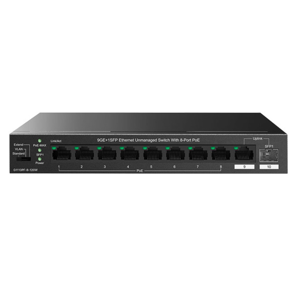 IPCOM G1110PF-8-120W Switch no gestionable 9 Gigabit 8 puertos PoE + 1SFP 120W