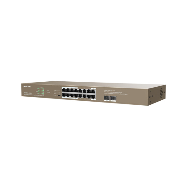 IPCOM G1118P-16-250W Switch 18 puertos no gestionado L2 16 Gigabit PoE + 2SFP Enracable 1U (3)