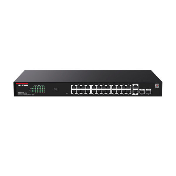 IPCOM G2228P-24-410W Switch PoE gestionado en la nube con 26 puertos GE + 2 SFP