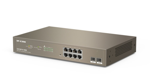IPCOM G3310P-8-150W Switch inteligente 8 PoE Gigabit + 2 puertos SFP Gestionable Acceso a nube L2 IP-COM (2)