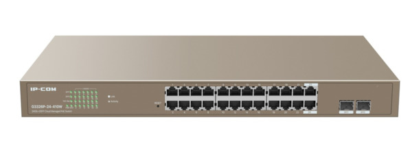 IPCOM G3326P-24-410W Switch inteligente 24 PoE Gigabit + 2 puertos SFP Gestionable Acceso a nube L2 IP-COM (2)