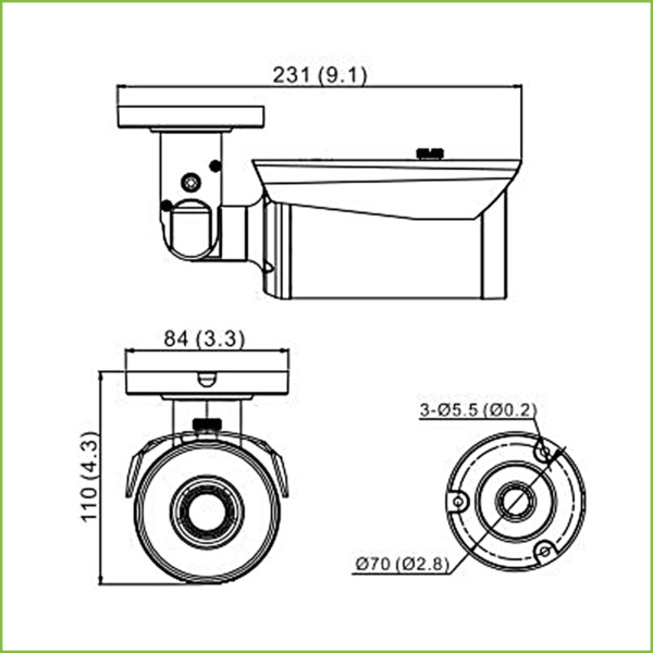IRLAB CBD-CT28EW Tubular HDCVI 2M 1080P DN ICR 0.00001Lux 5.5mm IP66 (1)