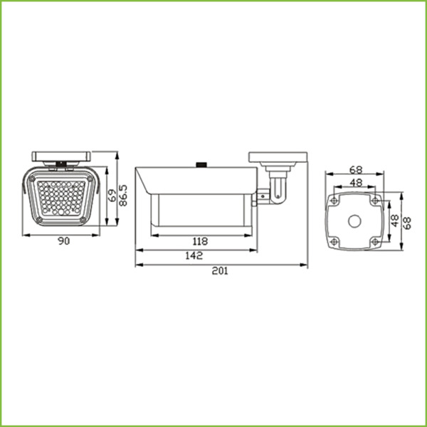 IRLAB LIR-CB32 Foco Infrarrojo 55m 60º 55Leds 850nm IP66 (1)