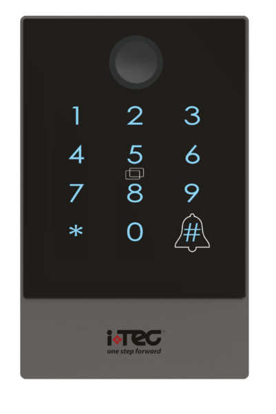 ITEC IKEYPAD02 Lector de control de acceso de superficie, con apertura mediante un dispositivo móvil (BLE), huella, código PIN o