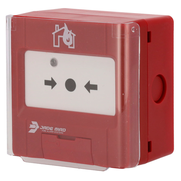 JADE BIRD JBE-2100C Pulsador manual analógico Rearmable con base y tapa de protección incluída