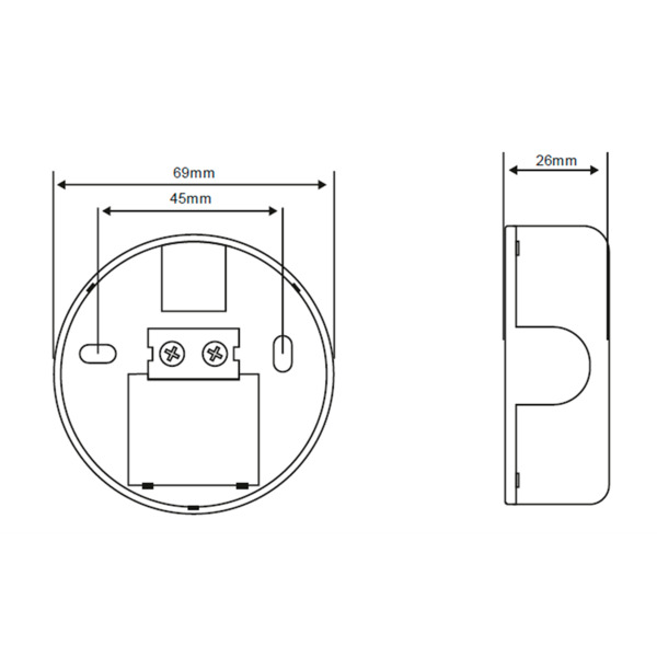 JADE BIRD JBE-2162 Piloto de indicación de acción Jade Bird - LED rojo - Especial para incendio - Plástico ABS blanco - Reducida (7)