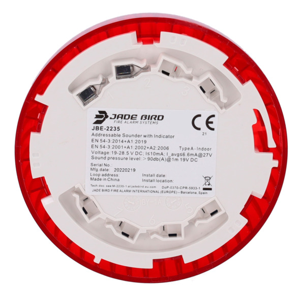 JADE BIRD JBE-2235 Sirena analógica Jade Bird - Salida de gran potencia 91 dB(A) @ 1m - Alimentación a través del lazo - No incl (5)