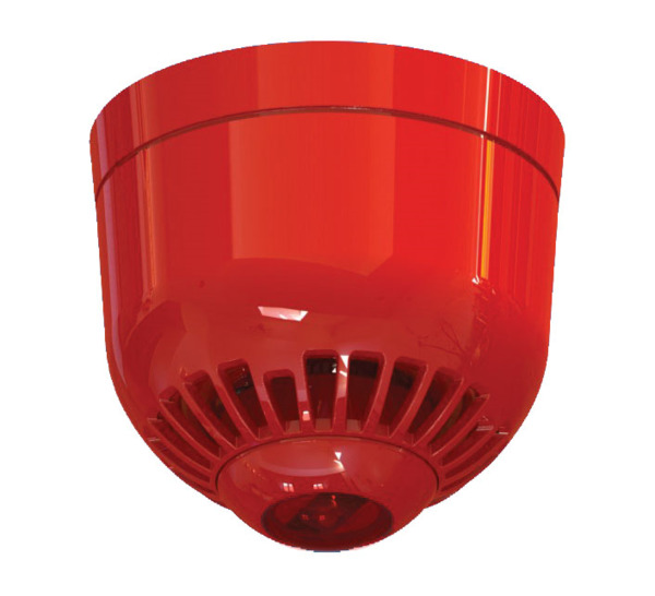 KIDDE ASC2366 Sirena óptico-acústica analógica interior con flash rojo. Roja Base perfil bajo Techo