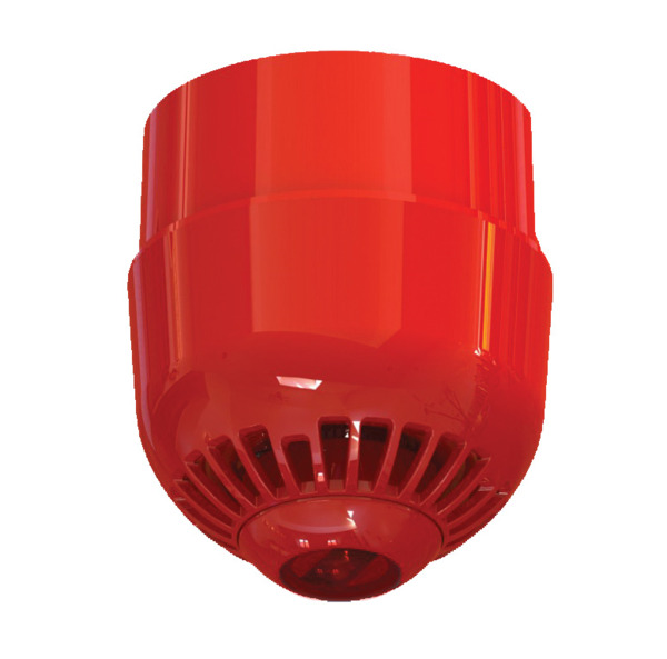 KIDDE ASC2367 Sirena óptico-acústica analógica interior con flash rojo. Roja Techo Base perfil alto Aritech
