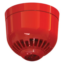 KIDDE ASC366 Sirena Convencional Aritech de policarbonato para interior. Montaje en techo. Lámpara lanzadestellos rojo 85 a 97 d