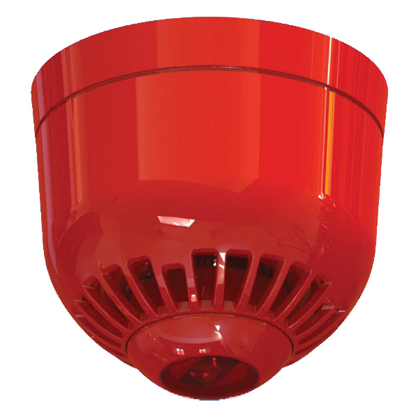 KIDDE ASC366 Sirena Convencional Aritech de policarbonato para interior. Montaje en techo. Lámpara lanzadestellos rojo 85 a 97 d