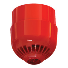 KIDDE COMMERCIAL ASC2367 Sirena con flash analógica para montar en techo. Base alta. Color rojo con lente roja