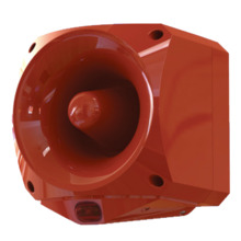 KIDDE COMMERCIAL ASW377 Sirena con flash para montar en pared de exterior de alta potencia. IP66. Roja