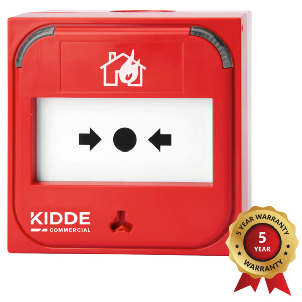 KIDDE COMMERCIAL KE-DM3110R-KIT Pulsador analogico inteligente con aislador. Serie Excellence. Incluye caja superficie. Color ro