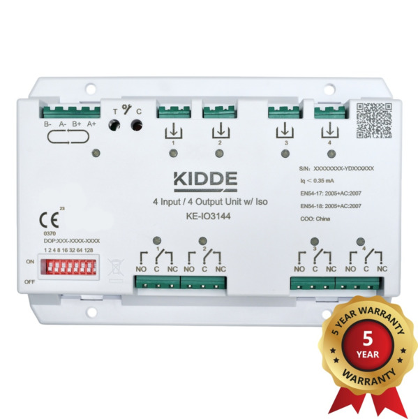 KIDDE KE-IO3144 Módulo inteligente direccionable de 4 entradas/4 salidas con aislador Kidde