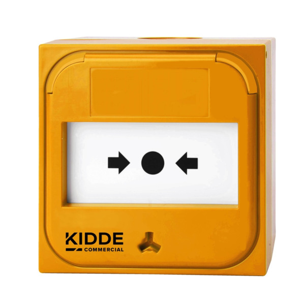 KIDDE NC-MC-0-Y Pulsador manual para el control de sistemas de emergencia amarillo para aplicaciones de montaje empotrado 0 Ω
