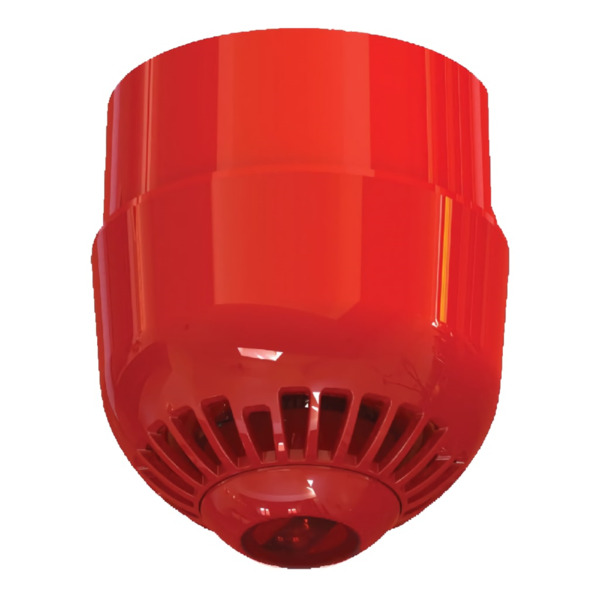 KILSEN ASC367 Sirena de policarbonato para exterior. Montaje en techo. Lámpara lanzadestellos rojo. 85 a 97 dB. IP65