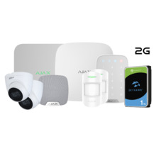Kit Ajax-Dahua compuesto por: 1 Hub 2 2G + 1 Keypad + 2 MotionProtect + 1 HomeSiren + 1 NVR 8ch Ajax + 2 Cámaras Dahua Domos 2MP