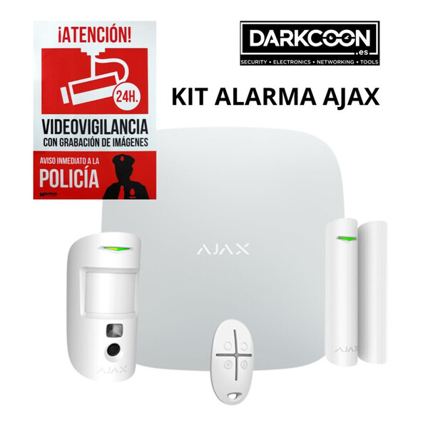 Kit Alarma Ajax Inalámbrico Wifi Gprs con Cámara Videoverificación MotionCam Sin cuotas. Antiocupas. Casa Hogar Negocio Caravana