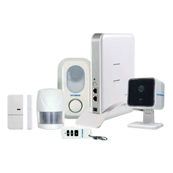 Kit Smart4Home formado por estación de control IP (no se vende por separado), cámara IP 720P HYU-74, sirena de voz de interior H