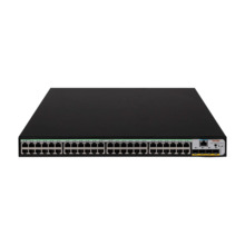 Switch PoE H3C gestionable L2. 48 puertos PoE Gigabit. 4 puertos SFP+ Ten-Gigabit. 1 puerto consola. Entrega PoE de hasta 30W po