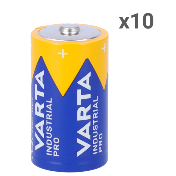 MASTER BATTERY 10XBATT-LR20-F Varta - Pila alcalina LR20 - Pack de 10 unidades - Voltaje 1.5 V - Capacidad nominal 15000 mAh - C