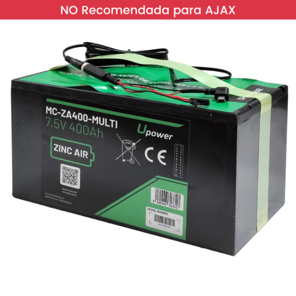 MASTER BATTERY BAT-7.5V400Ah-DC Batería de Zinc-Aire 7.5V-400Ah. Triple conector DC: Jack, mini USB y mólex. Hasta 6/8 Meses* (1)
