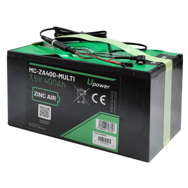 MASTER BATTERY BAT-7.5V400Ah-DC Batería de Zinc-Aire 7.5V-400Ah. Triple conector DC: Jack, mini USB y mólex