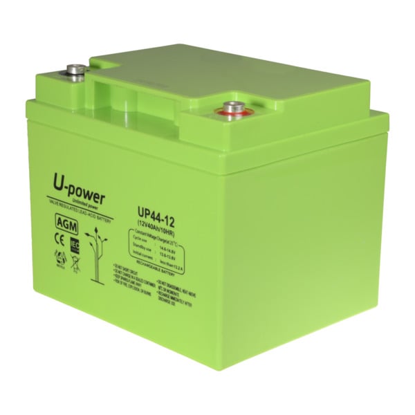 MASTER BATTERY BATT-1244-U Upower - Batería recargable - Tecnología plomo ácido AGM - Voltaje 12 V - Capacidad 40.0 Ah - 170 x 1