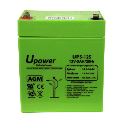 MASTER BATTERY BATT-1250-U Upower - Batería recargable - Tecnología plomo ácido AGM - Voltaje 12 V - Capacidad 5.0 Ah - 107 x 90 (3)